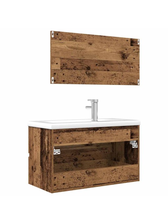 3dílná koupelnová sestava old wood kompozitní dřevo