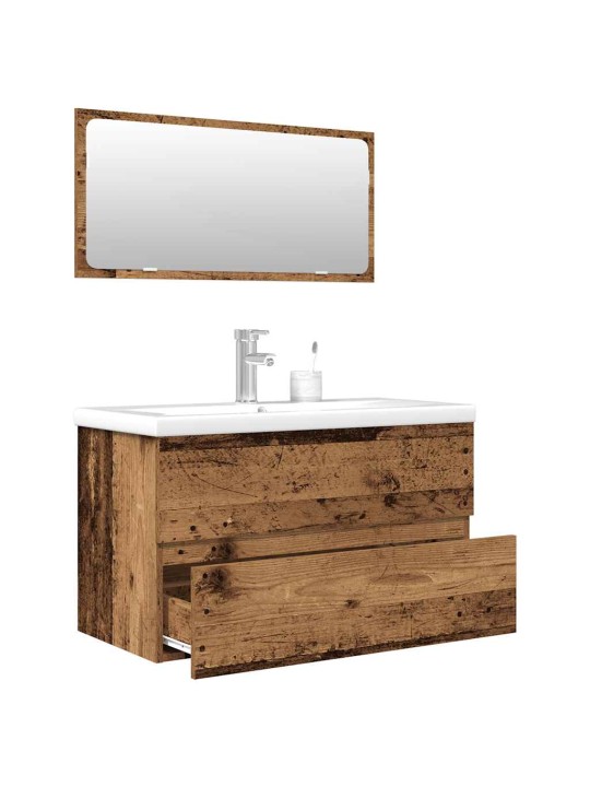 3dílná koupelnová sestava old wood kompozitní dřevo
