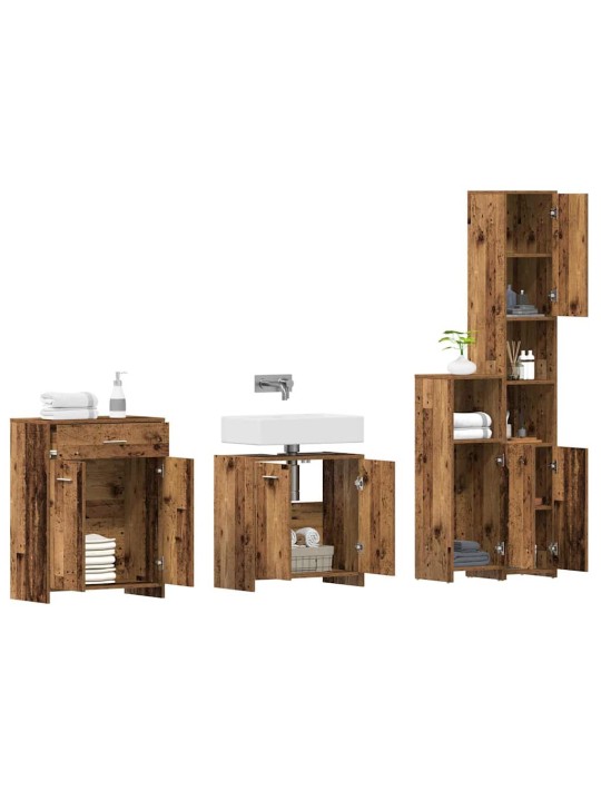 4dílná koupelnová sestava old wood kompozitní dřevo