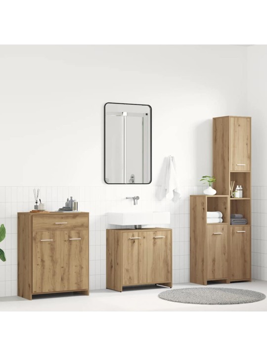 4dílná koupelnová sestava dub artisan kompozitní dřevo