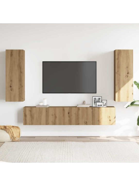 Nástěnné tv skříňky 4 ks dub artisan kompozitní