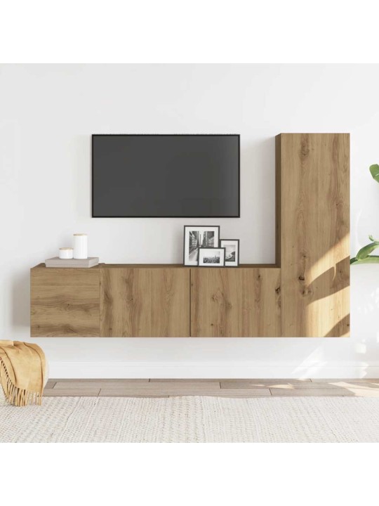 Nástěnné tv skříňky 3 ks dub artisan kompozitní