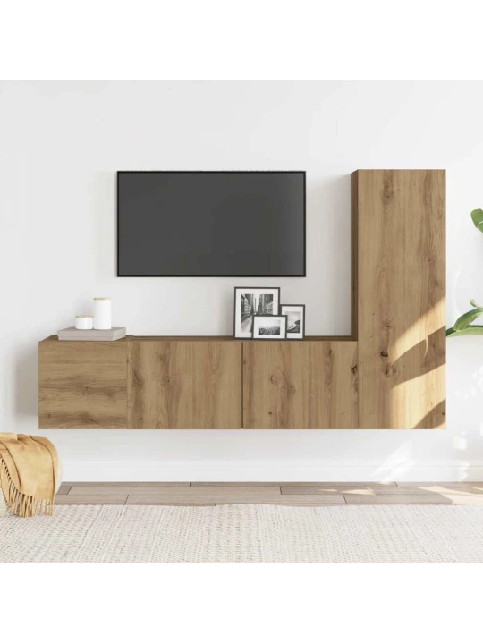 Nástěnné tv skříňky 3 ks dub artisan kompozitní