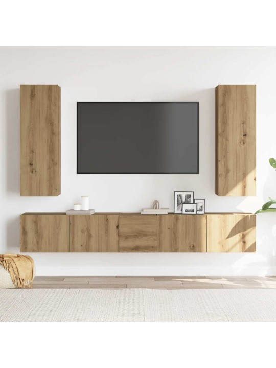 Nástěnné tv skříňky 5 ks dub artisan kompozitní
