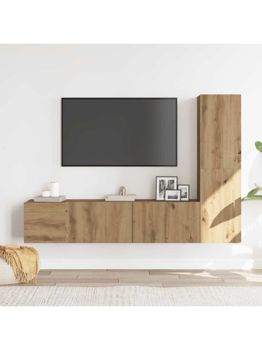 Nástěnné tv skříňky 3 ks dub artisan kompozitní