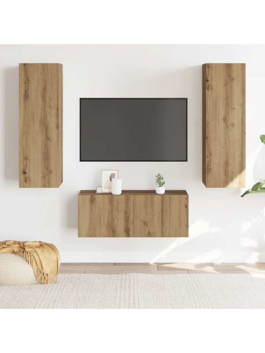 Nástěnné tv skříňky 3 ks dub artisan kompozitní