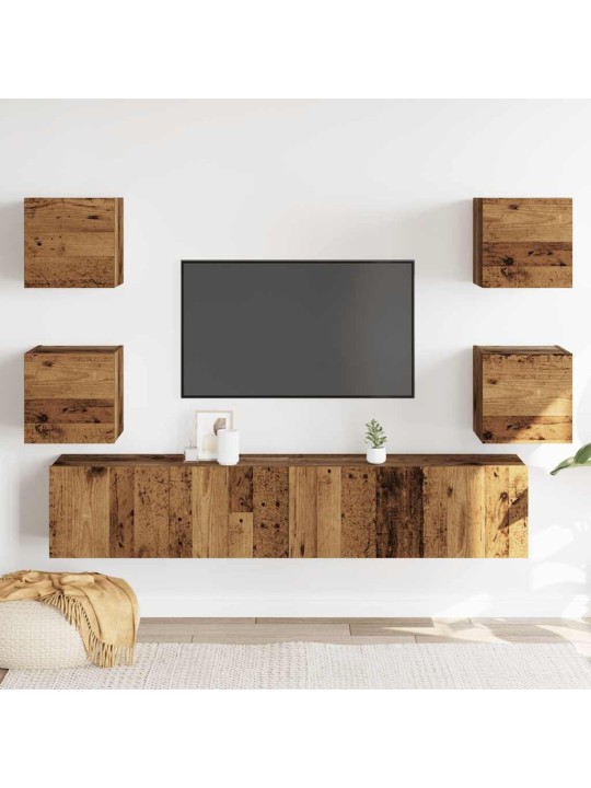 Nástěnné tv skříňky 6 ks old wood kompozitní