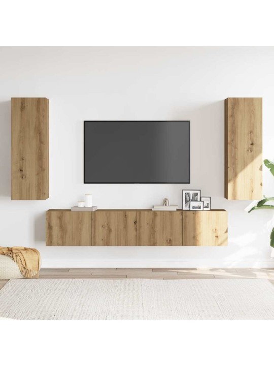 Nástěnné tv skříňky 4 ks dub artisan kompozitní