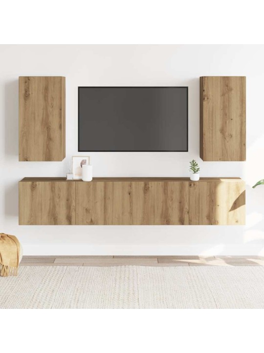 Nástěnné tv skříňky 4 ks dub artisan kompozitní