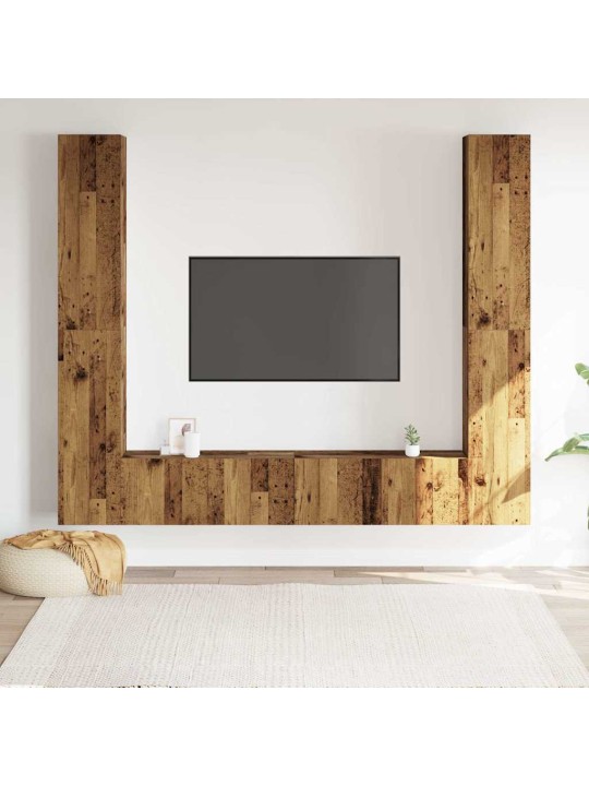 Nástěnné tv skříňky 6 ks old wood kompozitní