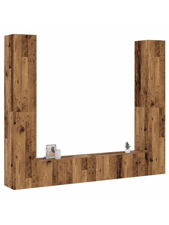 Nástěnné tv skříňky 6 ks old wood kompozitní