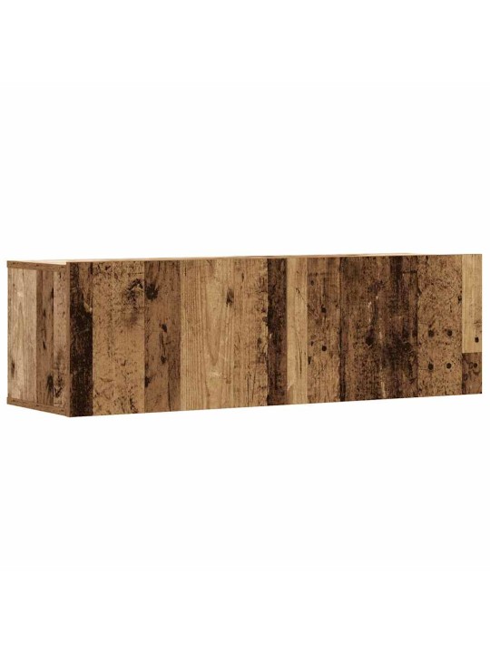 Nástěnné tv skříňky 4 ks starého dřeva 100x30x30 cm kompozit