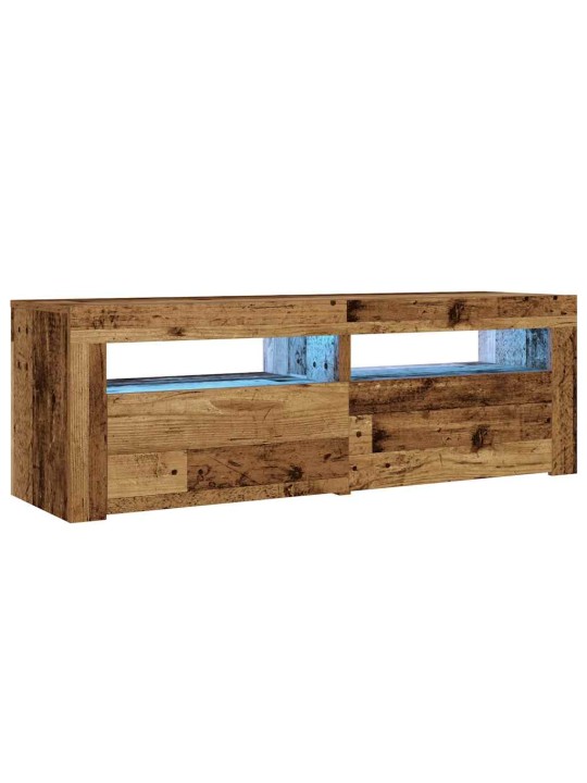 Noční stolky 2 ks s led osvětlením starého dřeva 60 x 35 x 40cm