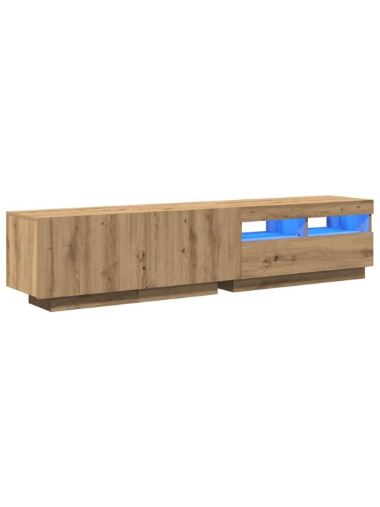 Tv stolek s led dub artisan 180x35x40 cm kompozitní dřevo