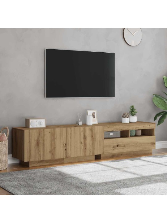 Tv stolek s led dub artisan 180x35x40 cm kompozitní dřevo