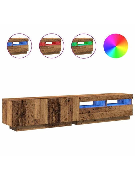 Tv stolek s led old wood 200x35x40 cm kompozitní dřevo