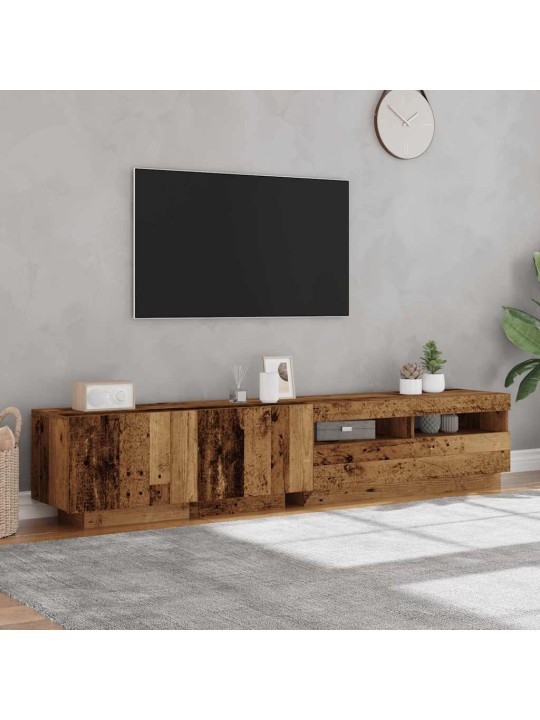 Tv stolek s led old wood 200x35x40 cm kompozitní dřevo