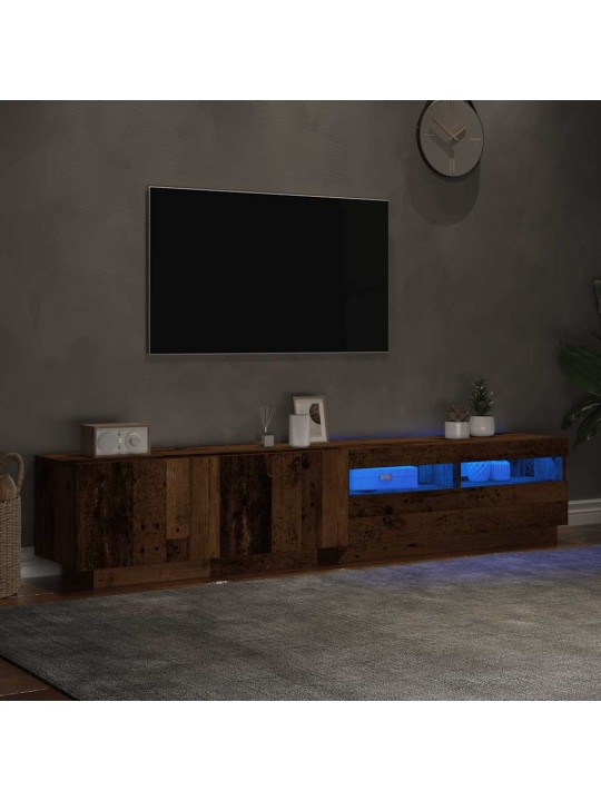 Tv stolek s led old wood 200x35x40 cm kompozitní dřevo