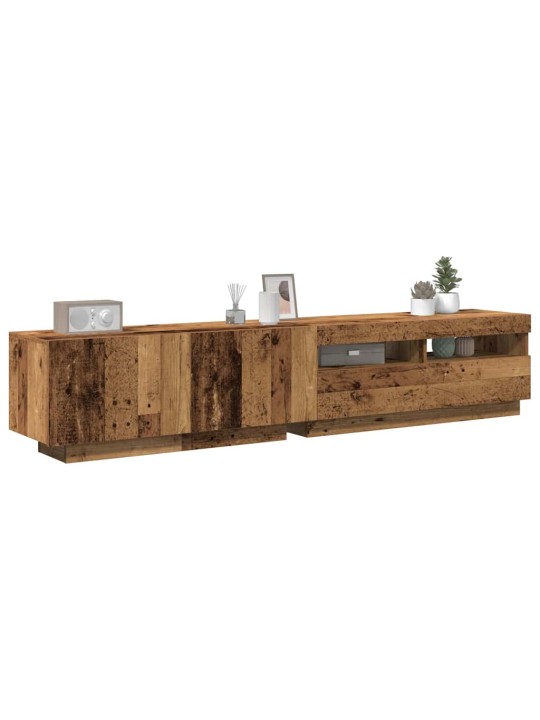 Tv stolek s led old wood 200x35x40 cm kompozitní dřevo