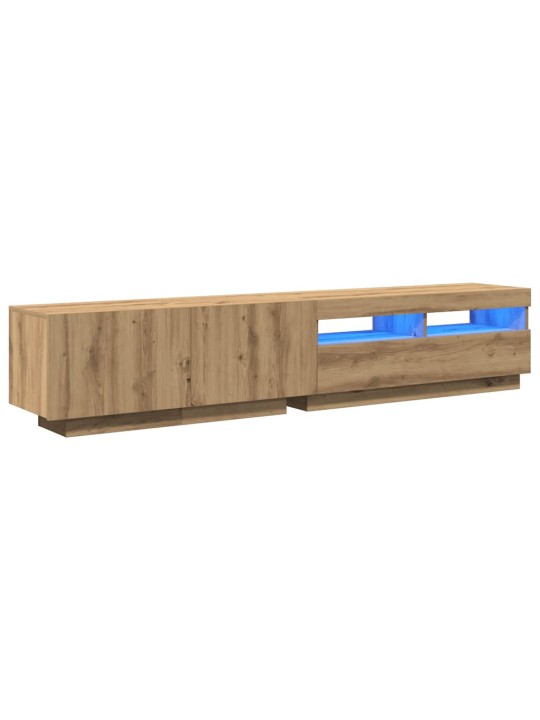 Tv stolek s led dub artisan 200x35x40 cm kompozitní dřevo