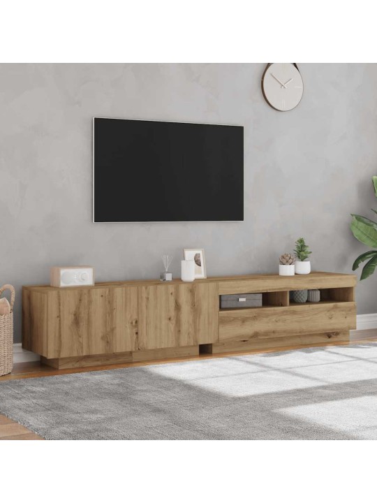 Tv stolek s led dub artisan 200x35x40 cm kompozitní dřevo