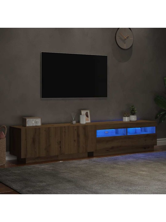 Tv stolek s led dub artisan 200x35x40 cm kompozitní dřevo