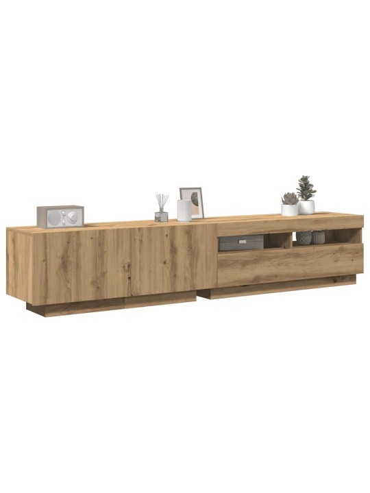Tv stolek s led dub artisan 200x35x40 cm kompozitní dřevo