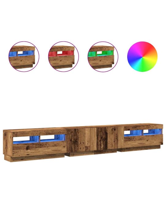 Tv stolek s led old wood 260x35x40 cm kompozitní dřevo