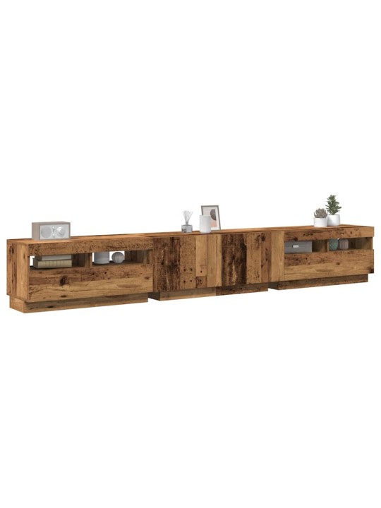 Tv stolek s led old wood 260x35x40 cm kompozitní dřevo