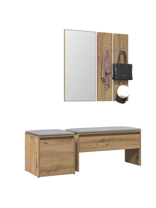 Sada nábytku do předsíně dub artisan kompozitní dřevo
