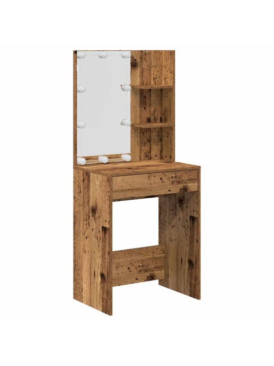 Set toaletního stolku s led staré dřevo kompozitní dřevo
