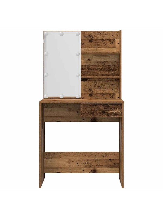 Set toaletního stolku s led staré dřevo kompozitní dřevo