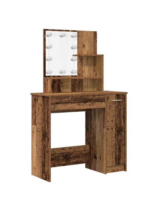 Set toaletního stolku s led staré dřevo kompozitní dřevo