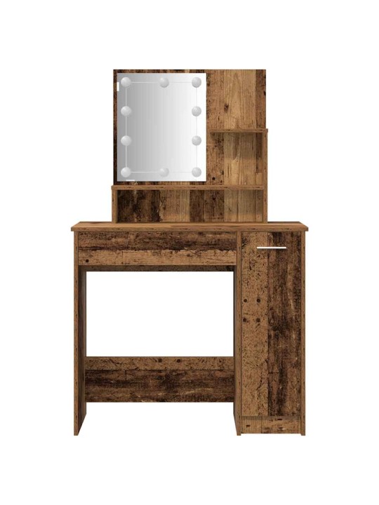 Set toaletního stolku s led staré dřevo kompozitní dřevo