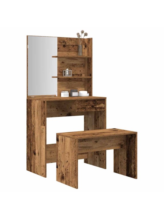 Set toaletního stolku staré dřevo kompozitní dřevo