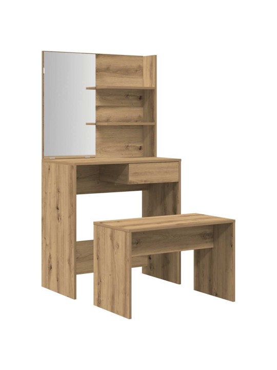 Sada toaletního stolku dub artisan kompozitní dřevo