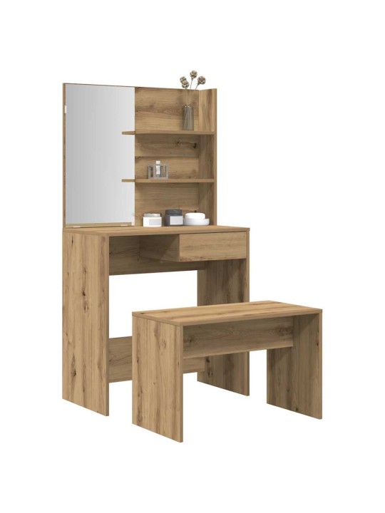 Sada toaletního stolku dub artisan kompozitní dřevo