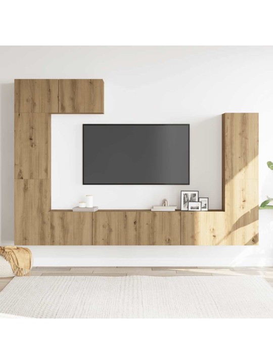 Sada 5 kusů nástěnné tv skříňka dub artisan kompozitní dřevo