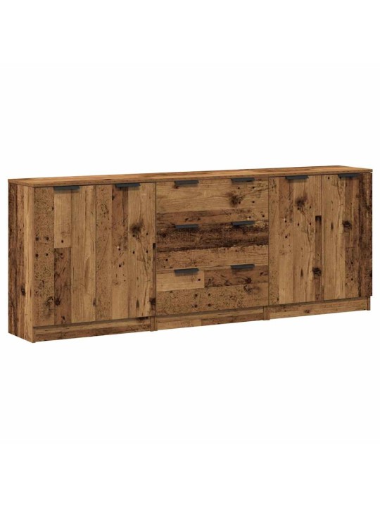 Příborníky 3 ks old wood 60 x 30 x 70 cm kompozitní dřevo