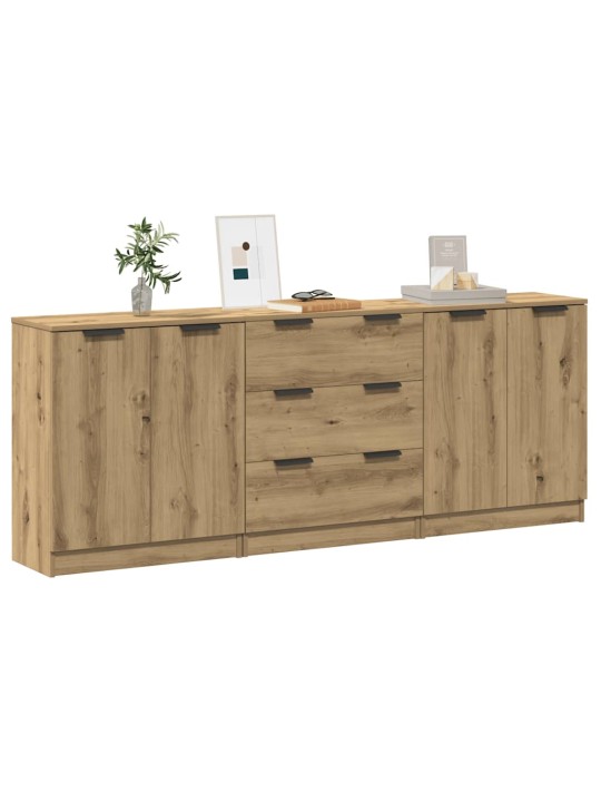 Příborníky 3 ks dub artisan 60x30x70 cm kompozitní dřevo