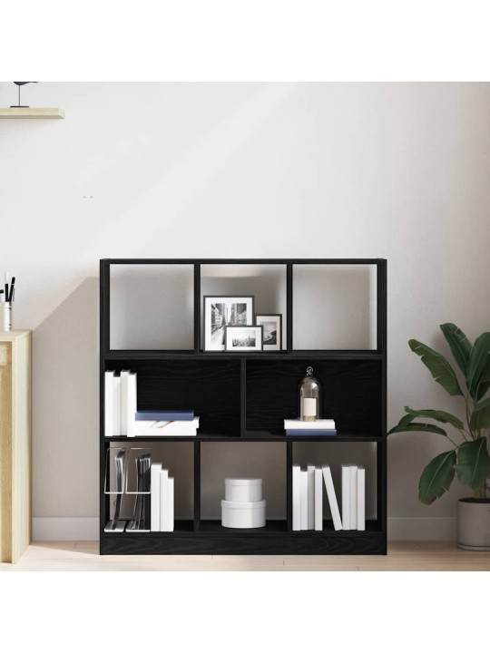 Skříňka na knihy černý dub 97,5x29,5x100 cm dřevěná konstrukce