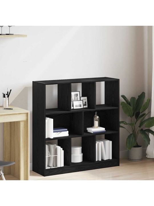Skříňka na knihy černý dub 97,5x29,5x100 cm dřevěná konstrukce