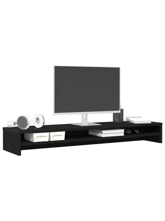 Stojan na monitor dub černý 100x24x13 cm dřevěné konstrukce