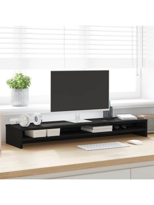 Stojan na monitor dub černý 100x24x13 cm dřevěné konstrukce