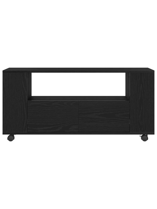 Tv skříňka s kolečky černý dub 102x34,5x43cm dřevěná konstrukce