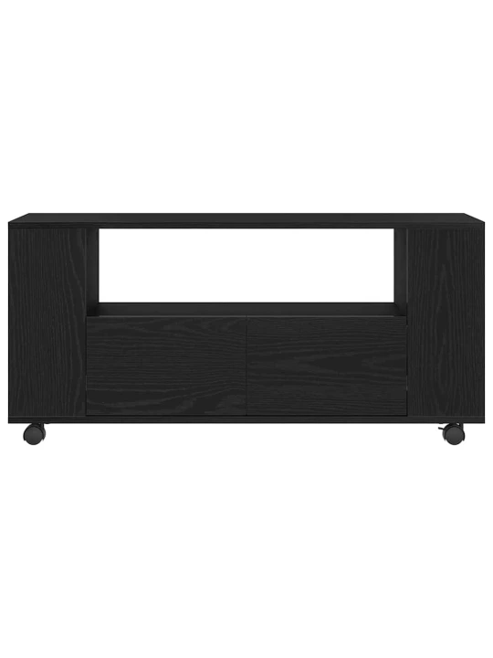 Tv skříňka s kolečky černý dub 102x34,5x43cm dřevěná konstrukce
