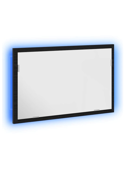 Koupelnové zrcadlo s led světly, černý dub, 60x8,5x37 cm