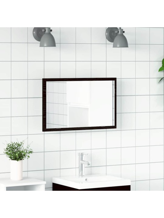 Koupelnové zrcadlo s led světly, černý dub, 60x8,5x37 cm