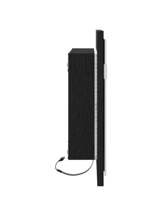 Koupelnové zrcadlo s led světly, černý dub, 60x8,5x37 cm