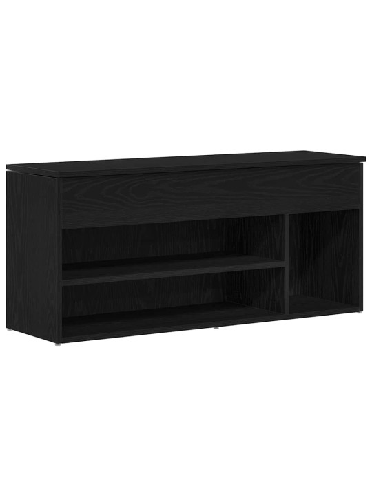 Lavice na boty černý dub 102x30,5x45 cm dřevěná konstrukce
